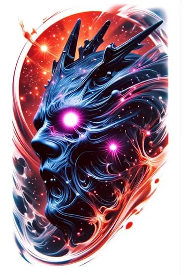 Cyberpunk samurai skull tattoo design with neon circuits